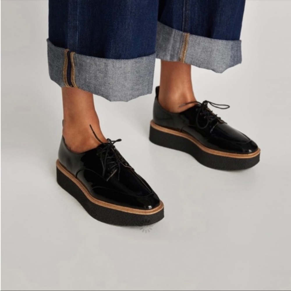 NWOT Zara Shiny Platform Shoes